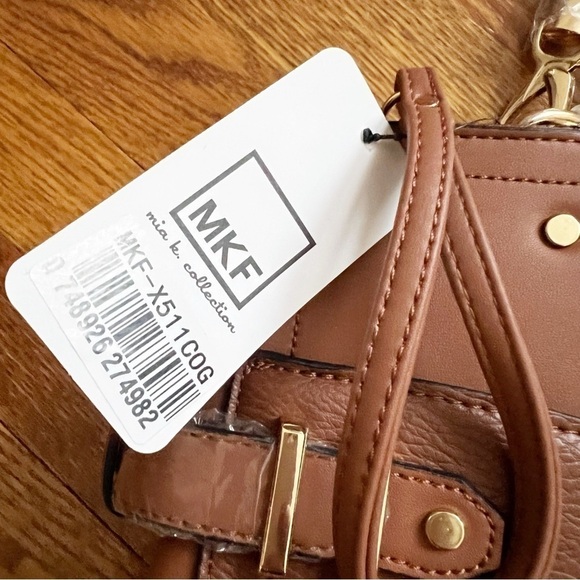 MKF Collection Tenna Satchel Handbag and Wristlet Set Cognac Brown NEW $139 - Picture 5 of 8